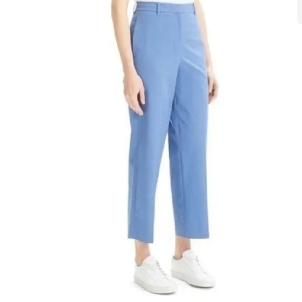 $285 Theory High Waist Straight Chino Bluet Stretch Pants Size 12